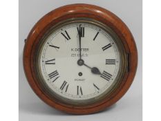 A small mahogany cased fusee wall clock by K. Dott