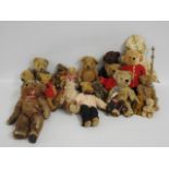 A quantity of mixed teddy bears including a 1960's