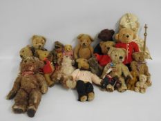 A quantity of mixed teddy bears including a 1960's