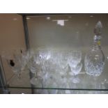 A 19 piece Webb Corbett cut glass decanter & glass