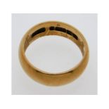 A 9ct gold band, size S/T, 8.3g