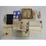 Mixed stamp related items & 19thC. correspondence