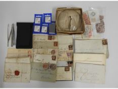 Mixed stamp related items & 19thC. correspondence