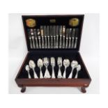 A cased Viners 58 piece silver plated Kings patter