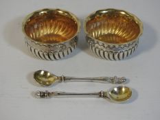 A pair of 1887 Birmingham silver George Unite gild
