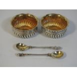 A pair of 1887 Birmingham silver George Unite gild