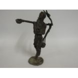 An antique tribal art figure Nigerian warrior dug