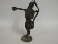 An antique tribal art figure Nigerian warrior dug