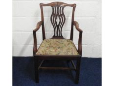 An 18thC. mahogany country Chippendale style chair