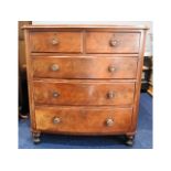 A Victorian mahogany bow fronted chest of drawers,