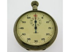 A military issued Lemania stop watch, glass loose,