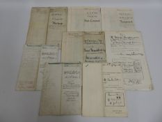 Eight early 20thC. indentures