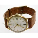 A gents 9ct gold cased Avia wristwatch, running, 3