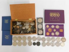 A quantity of mixed coinage & crowns including coi