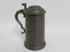 A 19thC. pewter stein, inscribed St. John's Colleg