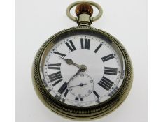 A Swiss lever pocket watch, screw on bezel, swing