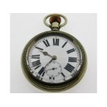 A Swiss lever pocket watch, screw on bezel, swing