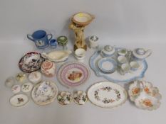 A Limoges porcelain tea set, a floral trio & a qua