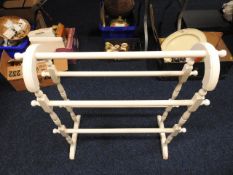 A painted towel rail