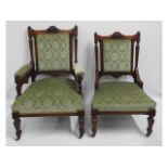 A grandfather & grandmother upholstered chair set,