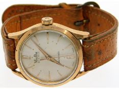 A gents gold plated Mudu wristwatch with leather s