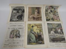 Six advertising prints dating from 1880-1900
