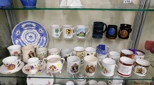 A quantity of commemorative ware including Cornwal