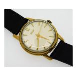 A gents Tissot 9ct gold wristwatch, 30mm case, run