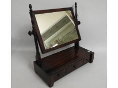 A 19thC. mahogany dressing table mirror with drawe