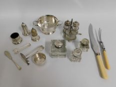 A small quantity of mixed plated ware, a carving s