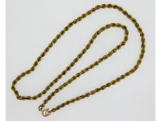 A 9ct gold rope chain, 18in long, 3.7g