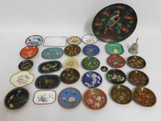 A collection of mostly Chinese enamel & cloisonné