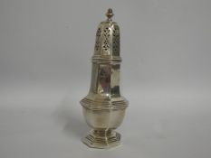 A Birmingham silver sugar sifter, 1933, crease to