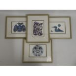 Four framed Joe Wilson prints