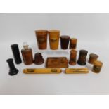 A quantity of mostly Mauchline ware treen items