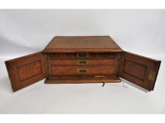 An oak Mappin three drawer cutlery chest, mixed pa