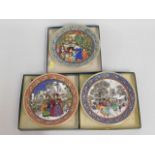 Three Royal Worcester Christmas plates with boxes,