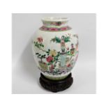 A well decorated 19thC. Chinese vase with enamelle