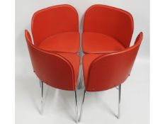 A set of four retro dining chairs, 29.5in high to