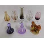 Seven pieced of Caithness glassware, tallest 6.5in