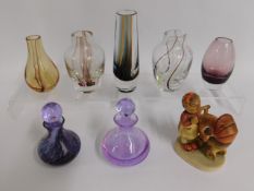 Seven pieced of Caithness glassware, tallest 6.5in