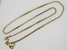 A 9ct gold box chain, 6.8g, 16in long