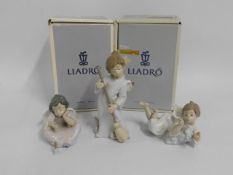 Three Lladro figures, two a/f