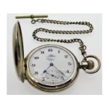 A Waltham USA silver pocket watch, 132.9g, 52mm di