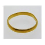 A 22ct gold band, a/f, 2.1g size M