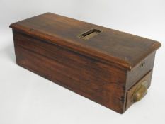 A Victorian wooden till, 18in x 7in x 6in