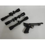Three gun sights including BSA twinned with a Cros
