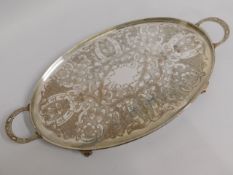 A Viners of Sheffield silver plated tray with gall
