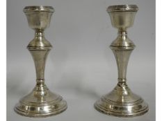 A pair of Birmingham silver candle holders by Broa