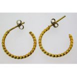 A pair of 9ct gold hoop earrings, 1.2g, 18mm diame